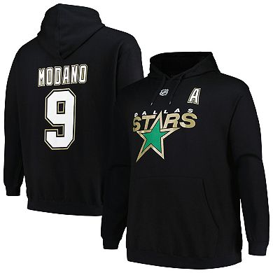 Men's Mitchell & Ness Mike Modano Black Dallas Stars Name & Number Pullover Hoodie