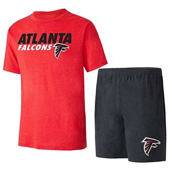 Men's Concepts Sport Black/Red Atlanta Falcons Meter T-Shirt & Shorts Sleep Set