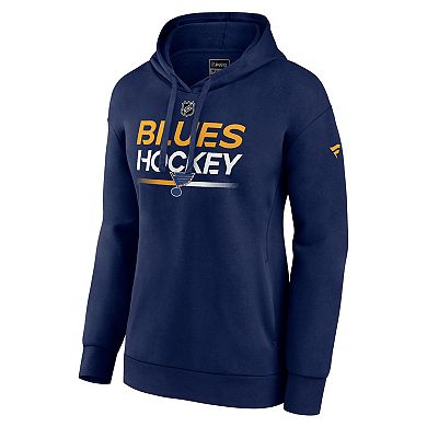 Women's Fanatics Branded Navy St. Louis Blues Authentic Pro Pullover Hoodie