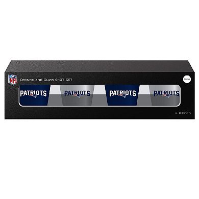 New England Patriots Four-Pack Shot Glass Set