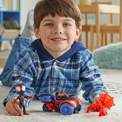 Marvel Spidey & His Amazing Friends Miles Morales: Spider-Man Techno Racer Set by Hasbro