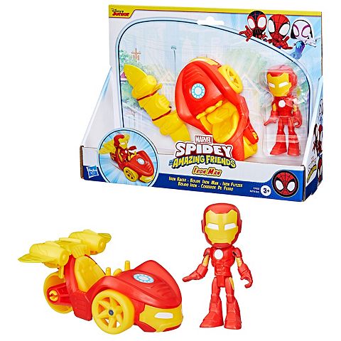 Детские фигурки Marvel Spidey and His Amazing Friends Iron Man Racer Set by Hasbro