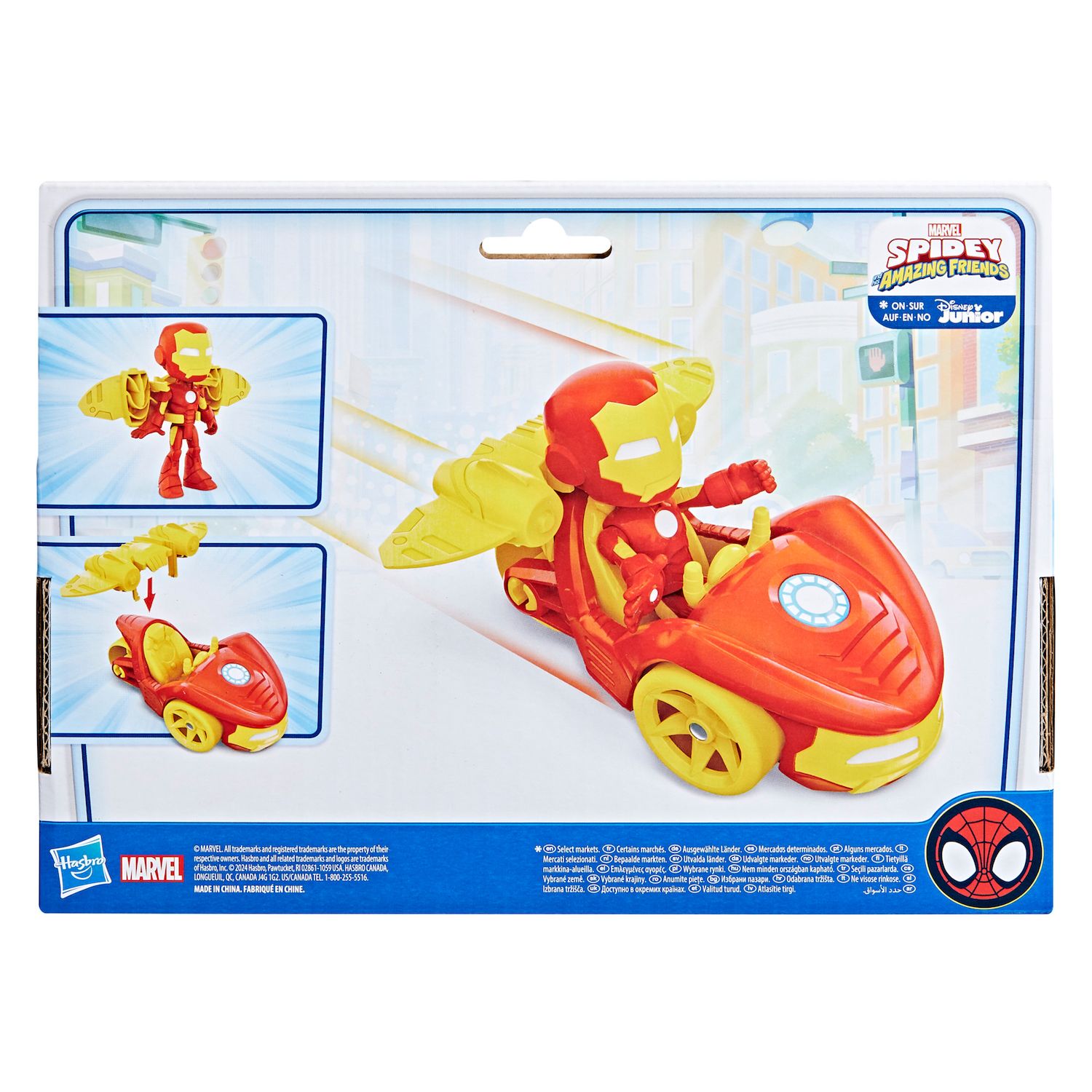 Детские фигурки Marvel Spidey and His Amazing Friends Iron Man Racer Set by Hasbro — фото 3