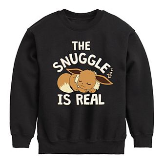 Boys 8-20 Pokemon Eevee The Snuggle Is Real Fleece Sweatshirt