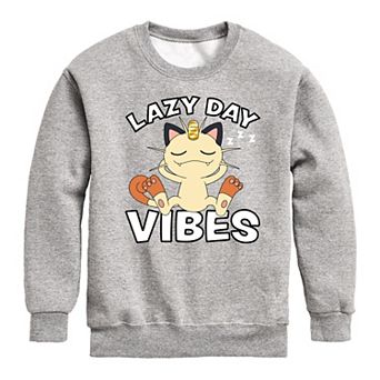 Boys 8-20 Pokemon Lazy Day Vibes Meowth Fleece Sweatshirt