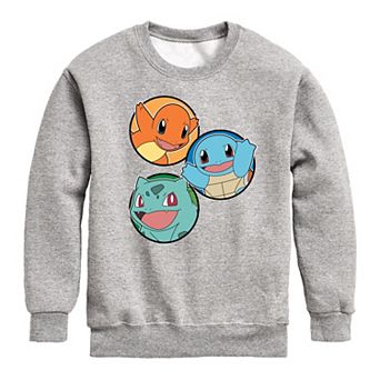 Boys 8-20 Pokemon Squirtle Bulbasaur Charmander Fleece Sweatshirt
