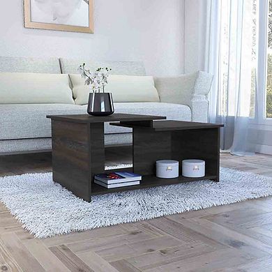 DEPOT E-SHOP Leanna 3 Coffee Table, Lower Open Shelf, Black