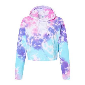 Colortone Women´s Tie-dyed Crop Hooded Sweatshirt