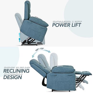 Merax Massage Recliner，power Lift Chair For Elderly With Adjustable Massage And Heating Function