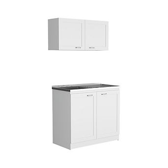 DEPOT E-SHOP Agate Cabinet, Two Parts Set, White