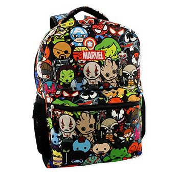 Marvel Kawaii Avengers Boys Girls 16" School Backpack (one Size, Black/multi)
