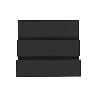 DEPOT E-SHOP Palmer 3 Drawers Dresser, Chest of Drawers, Black