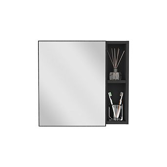 DEPOT E-SHOP Queets Medicine Single Door Cabinet, 2External Shelves, 3Interior Shelves , Black