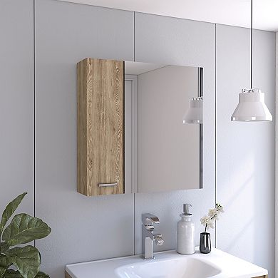 DEPOT E-SHOP Harbor Medicine Double Door Cabinet,Four Interior Shelves, Pine