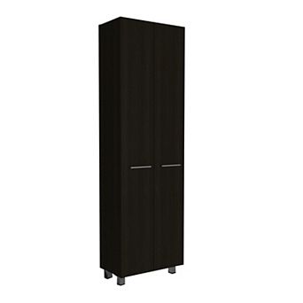 DEPOT E-SHOP Collins Pantry Cabinet, Five Interior Shelves, Black