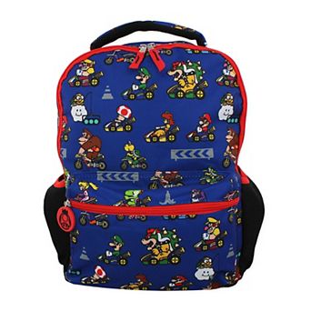 Nintendo Mario Kart Boys Girls Teen 16 Inch School Backpack (blue, One Size)
