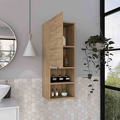 DEPOT E-SHOP Savona Medicine Cabinet, Two Interior Shelves, Natural Oak