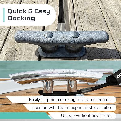 Colt Sports 2 Pack Bungee Dock Lines Mooring Rope For Boats