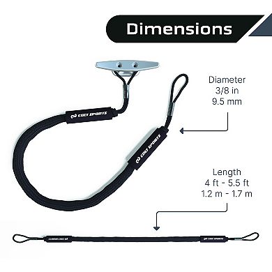 Colt Sports 2 Pack Bungee Dock Lines Mooring Rope For Boats