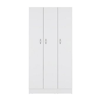 DEPOT E-SHOP Westbury Wardrobe Armoire with 3-Doors and 2-Inner Drawers, White