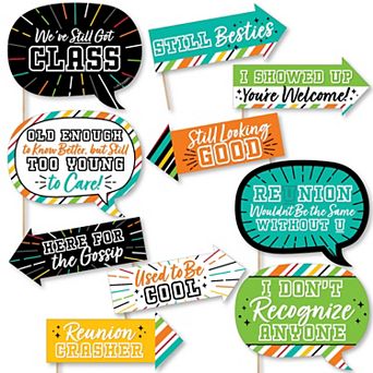 Big Dot Of Happiness Funny Still Got Class High School Reunion Party Photo Booth Props 10 pc