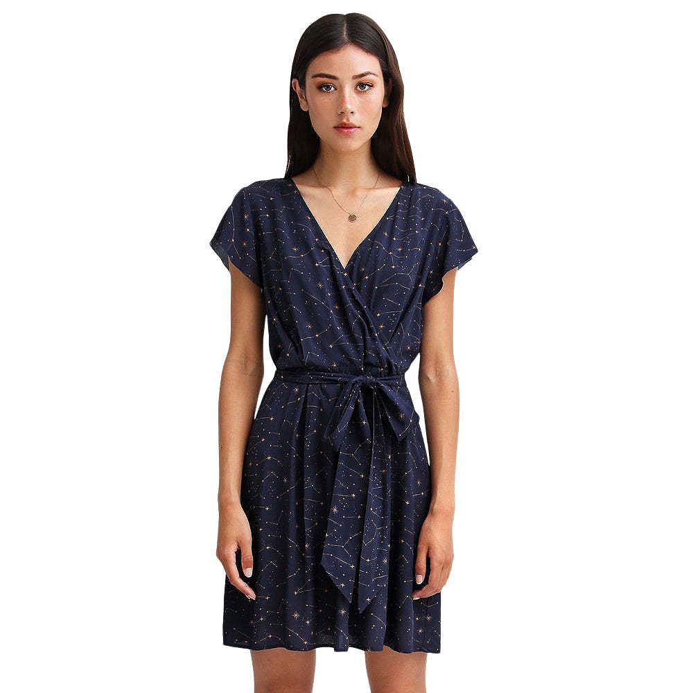 WRAP DRESS WITH TIE STAR GIRL