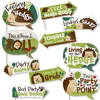 Big Dot Of Happiness Funny Forest Hedgehogs Birthday Or Baby Shower Photo Booth Props 10 pc