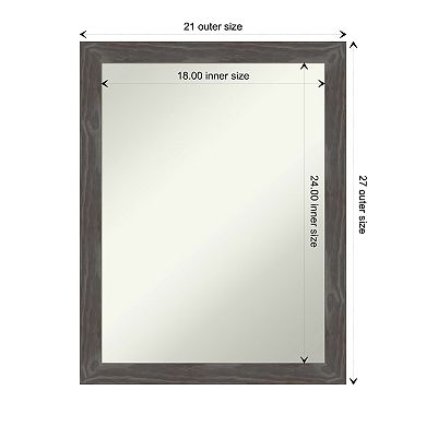 Woodridge Rustic Non-beveled Wood Bathroom Wall Mirror