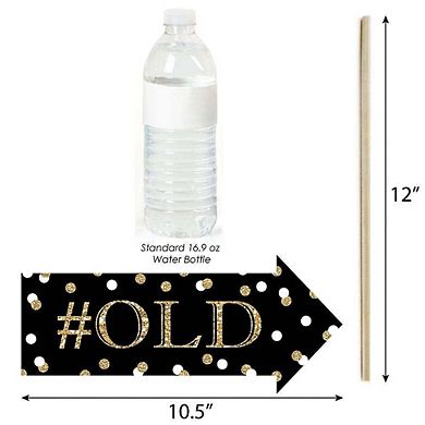 Big Dot Of Happiness Funny Adult 80th Birthday Gold - Birthday Party Photo Booth Props 10 Pc