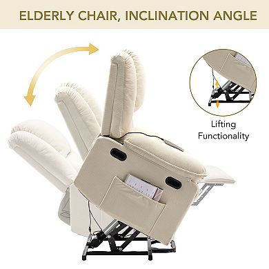 Merax Massage Recliner,Power Lift Chair for Elderly with Adjustable Massage and Heating Function