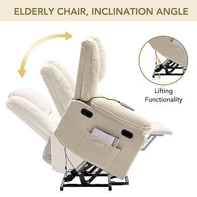 Merax Massage Recliner,Power Lift Chair for Elderly with Adjustable Massage and Heating Function