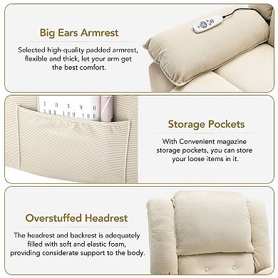 Merax Massage Recliner,Power Lift Chair for Elderly with Adjustable Massage and Heating Function