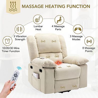 Merax Massage Recliner,Power Lift Chair for Elderly with Adjustable Massage and Heating Function