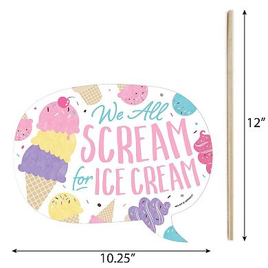 Big Dot Of Happiness Funny Scoop Up The Fun - Ice Cream - Sprinkles Photo Booth Props 10 Pc