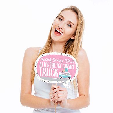 Big Dot Of Happiness Funny Scoop Up The Fun - Ice Cream - Sprinkles Photo Booth Props 10 Pc