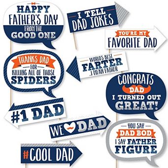 Big Dot Of Happiness Funny Happy Father's Day - We Love Dad Party Photo Booth Props 10 pc
