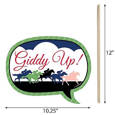 Big Dot Of Happiness Funny Kentucky Horse Derby - Horse Race Party Photo Booth Props 10 Pc