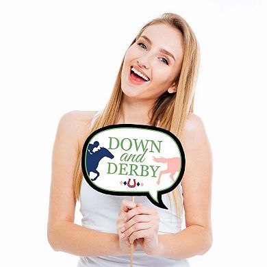 Big Dot Of Happiness Funny Kentucky Horse Derby - Horse Race Party Photo Booth Props 10 Pc