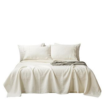 Stone Washed French Linen Sheet 4 pc Set