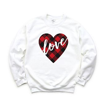 Buffalo Plaid Love Hearts Sweatshirt