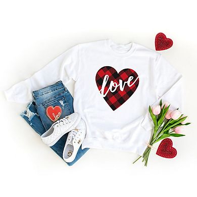 Buffalo Plaid Love Hearts Sweatshirt