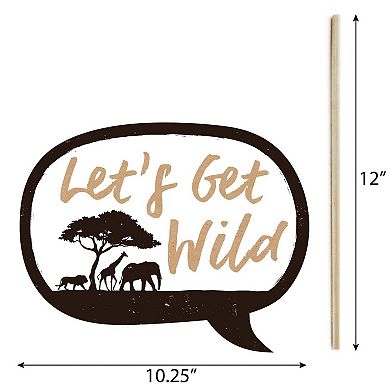 Big Dot Of Happiness Funny Wild Safari - African Jungle Adventure Photo Booth Props 10 Pc