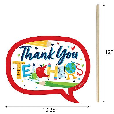 Big Dot Of Happiness Funny Thank You Teachers - Teacher Appreciation Photo Booth Props 10 Pc
