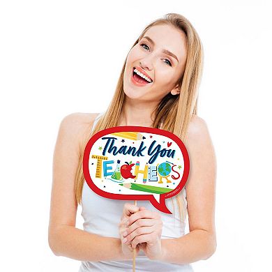 Big Dot Of Happiness Funny Thank You Teachers - Teacher Appreciation Photo Booth Props 10 Pc