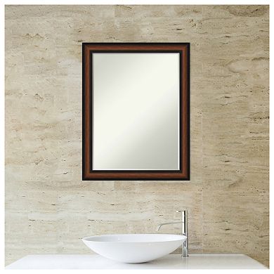 Yale Walnut Petite Bevel Bathroom Wall Mirror