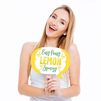 Big Dot Of Happiness Funny So Fresh - Lemon - Citrus Lemonade Party Photo Booth Props 10 Pc
