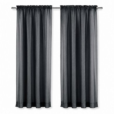 Kate Aurora Elegant Sheer Voile Rod Pocket Curtain Panel Pair