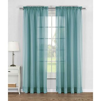 Kate Aurora Elegant Sheer Voile Rod Pocket Curtain Panel Pair