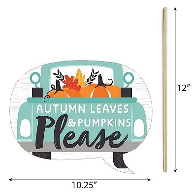 Big Dot Of Happiness Funny Happy Fall Truck - Harvest Pumpkin Party Photo Booth Props 10 Pc