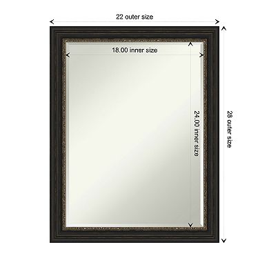 Accent Bronze Narrow Petite Bevel Bathroom Wall Mirror